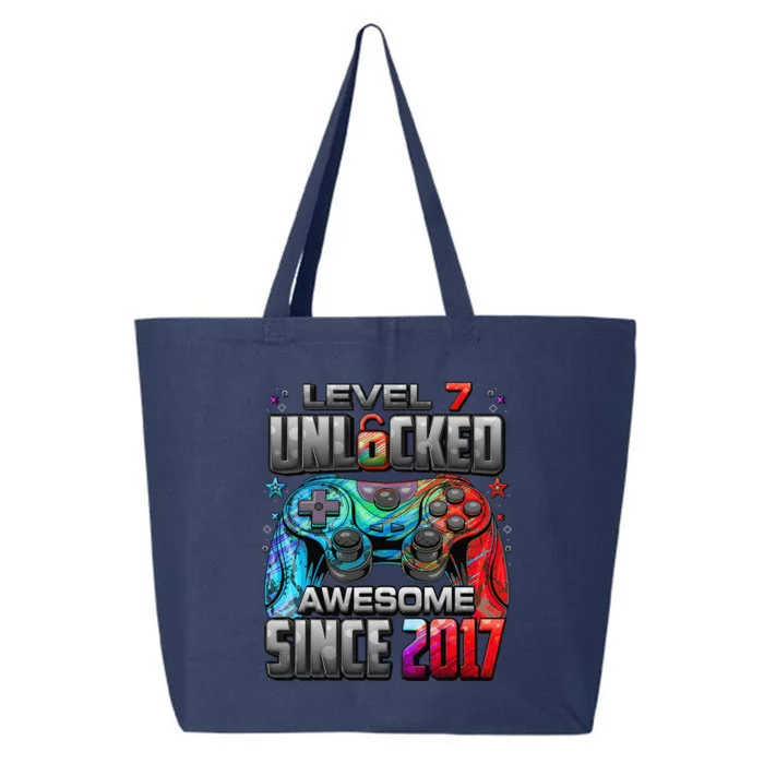 Level 7 Unlocked Awesome Since 2017 7th Birthday Gaming 25L Jumbo Tote