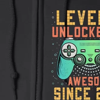 Level 7 Unlocked 7th Birthday 7 Year Old Boy Gifts Gamer Full Zip Hoodie