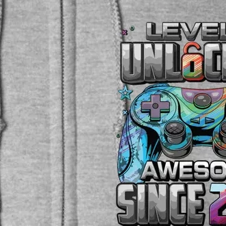 Level 7 Unlocked Awesome Since 2016 7th Birthday Gaming Full Zip Hoodie