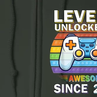 Level 7 Unlocked Awesome Since 2016 Video Gamer 7th Birthday Full Zip Hoodie