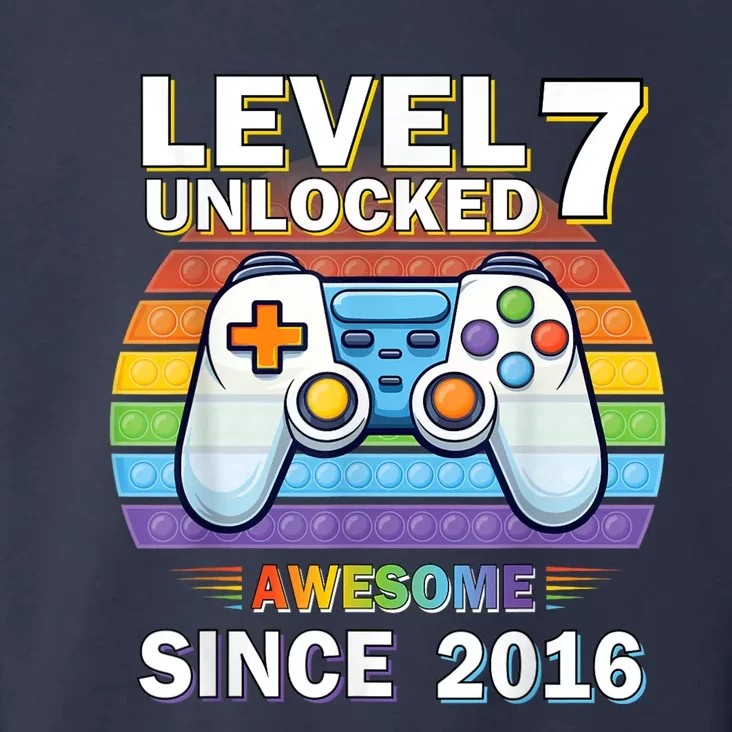 Level 7 Unlocked Awesome Since 2016 Video Gamer 7th Birthday Toddler Hoodie