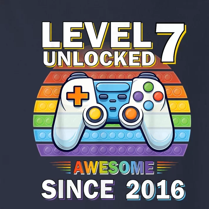 Level 7 Unlocked Awesome Since 2016 Video Gamer 7th Birthday Toddler Long Sleeve Shirt