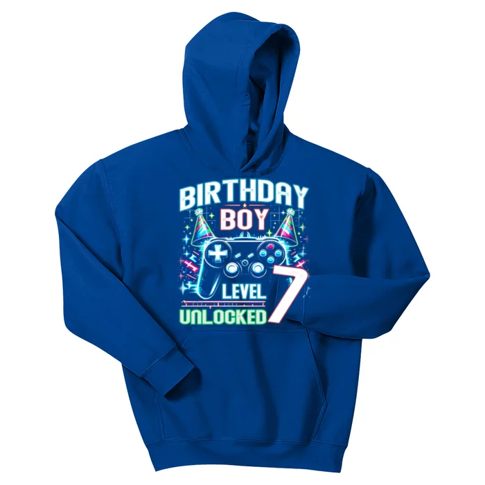 Level 7 Unlocked Birthday Gamer Video Game Party Gift Kids Hoodie