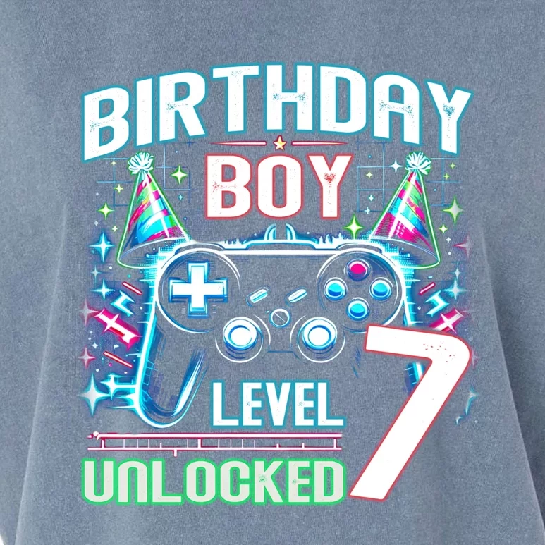 Level 7 Unlocked Birthday Gamer Video Game Party Gift Garment-Dyed Women's Muscle Tee