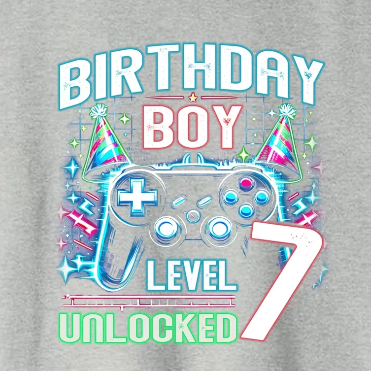 Level 7 Unlocked Birthday Gamer Video Game Party Gift Women's Crop Top Tee