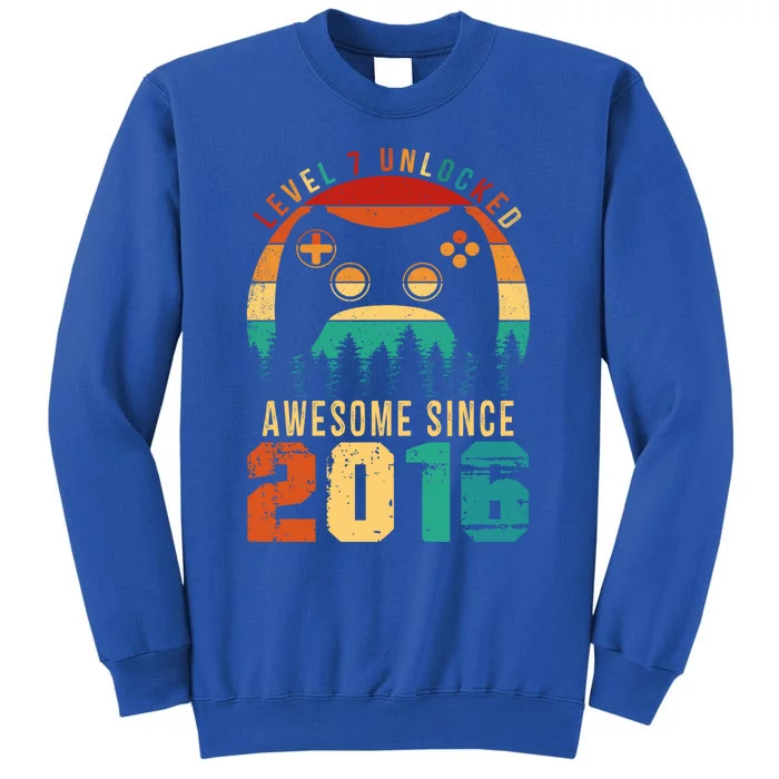 Level 7 Unlocked Awesome Since 2016 7th Birthday Gamer Gift Sweatshirt