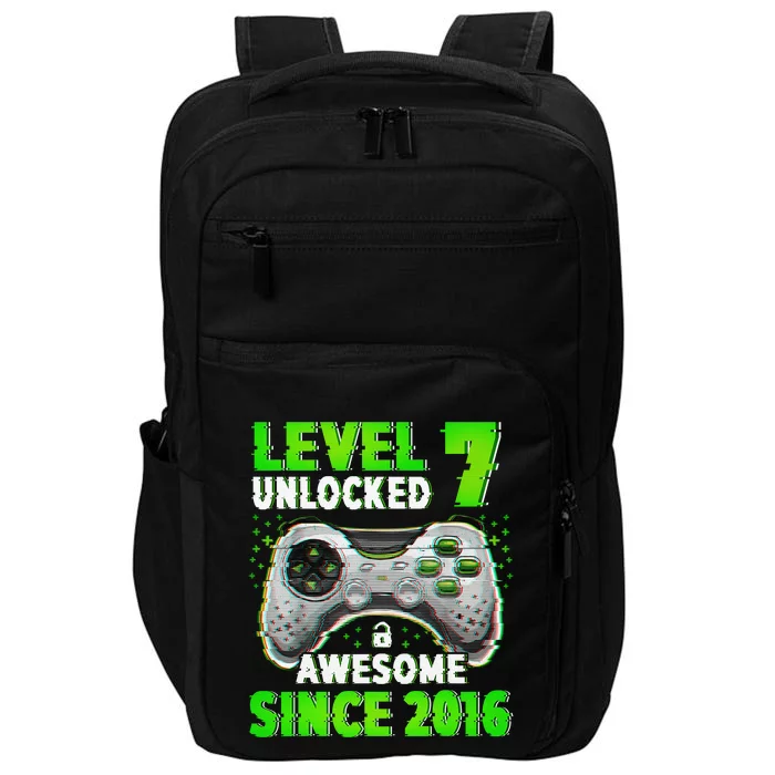 Level 7 Unlocked Video Game 7th Birthday Gamer Boys Impact Tech Backpack