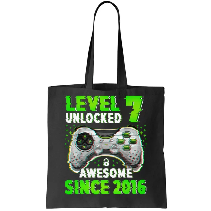 Level 7 Unlocked Video Game 7th Birthday Gamer Boys Tote Bag