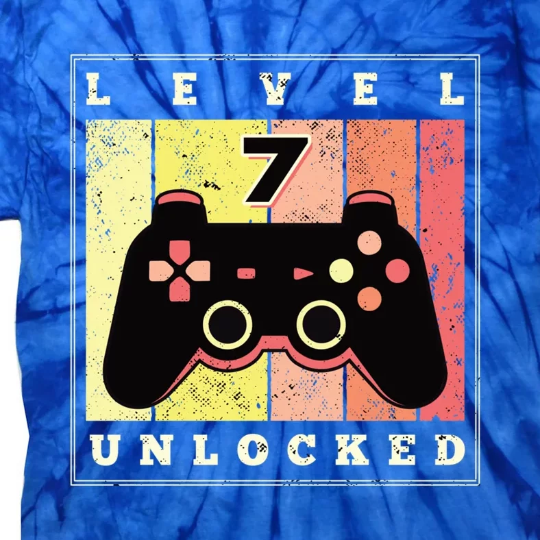 Level 7 Unlocked Funny Gamer 7th Birthday Retro Gaming Gift Tie-Dye T-Shirt