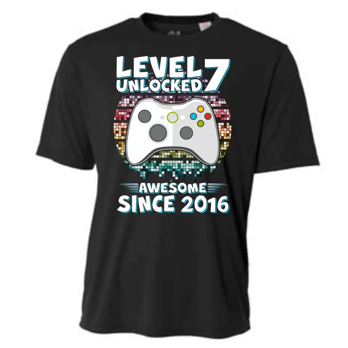 Level 7 Unlocked Awesome Since 2016 Gamer Birthday Cooling Performance Crew T-Shirt