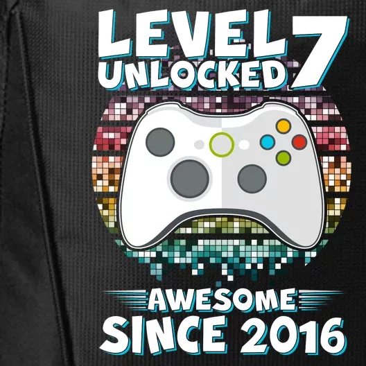 Level 7 Unlocked Awesome Since 2016 Gamer Birthday City Backpack