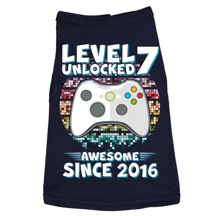 Level 7 Unlocked Awesome Since 2016 Gamer Birthday Doggie Tank