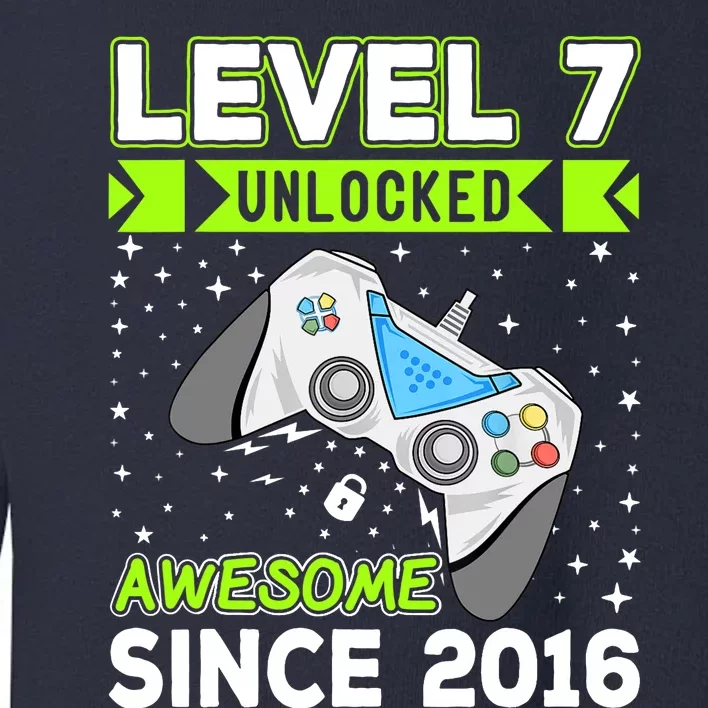 Level 7 Unlocked Awesome 2016 Video Game 7th Birthday Funny Toddler Sweatshirt