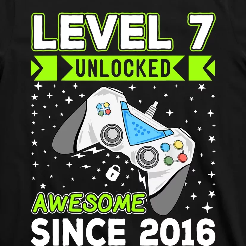 Level 7 Unlocked Awesome 2016 Video Game 7th Birthday Funny T-Shirt