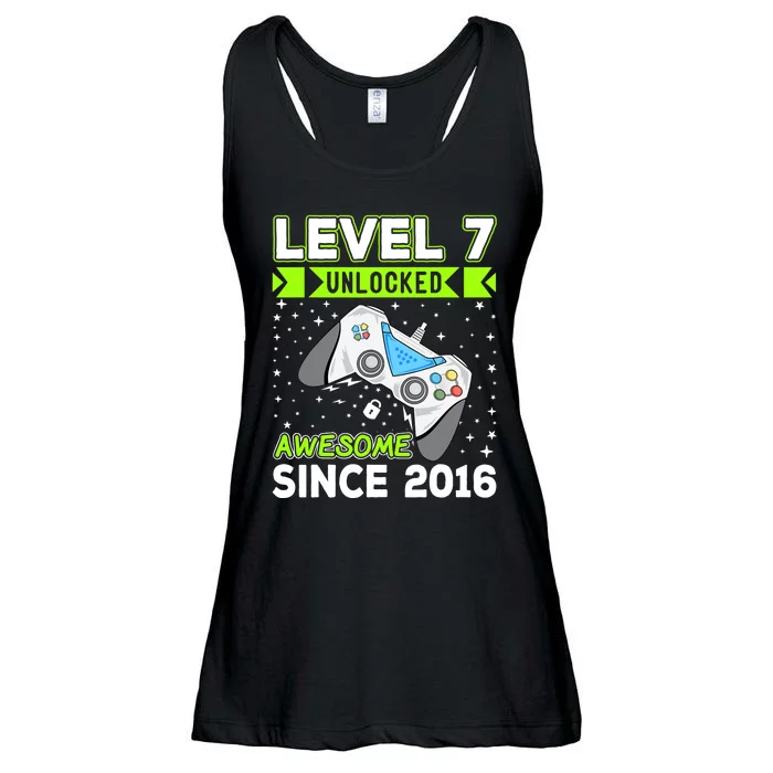 Level 7 Unlocked Awesome 2016 Video Game 7th Birthday Funny Ladies Essential Flowy Tank