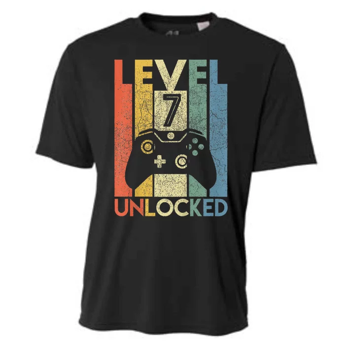 Level 7 Unlocked Video Gamer 7th Birthday Cooling Performance Crew T-Shirt