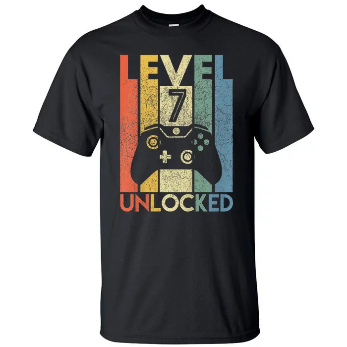 Level 7 Unlocked Video Gamer 7th Birthday Tall T-Shirt