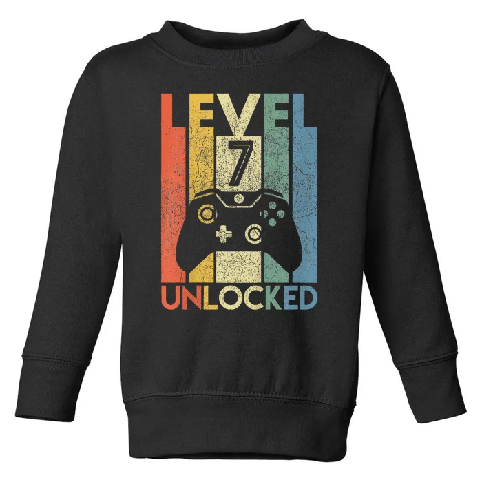 Level 7 Unlocked Video Gamer 7th Birthday Toddler Sweatshirt