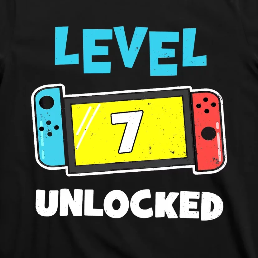 Level 7 unlocked Gamer 7th Birthday Gift Video Game lovers T-Shirt