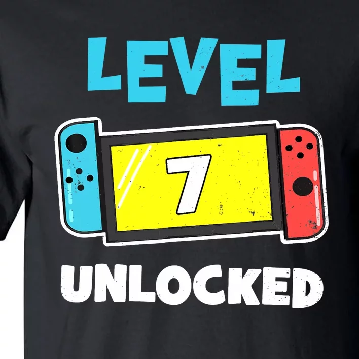 Level 7 unlocked Gamer 7th Birthday Gift Video Game lovers Tall T-Shirt