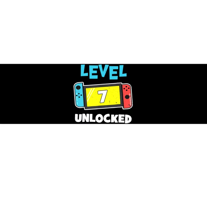 Level 7 unlocked Gamer 7th Birthday Gift Video Game lovers Bumper Sticker