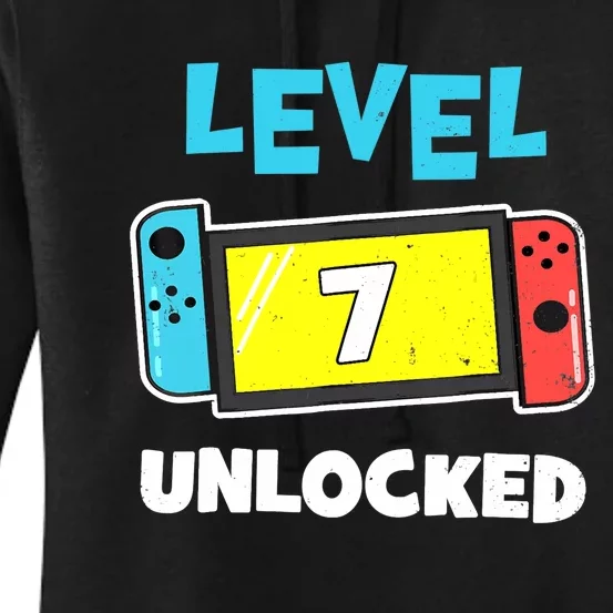 Level 7 unlocked Gamer 7th Birthday Gift Video Game lovers Women's Pullover Hoodie