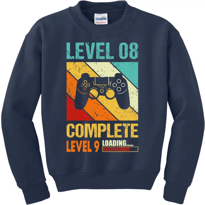 Level 8 Complete Level 9 Loading 8th Wedding Anniversary Kids Sweatshirt