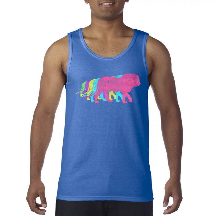 Lion 80s Colors 1980s Gift Tank Top