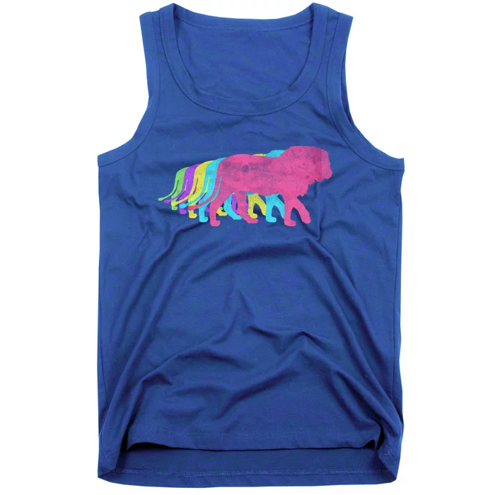 Lion 80s Colors 1980s Gift Tank Top