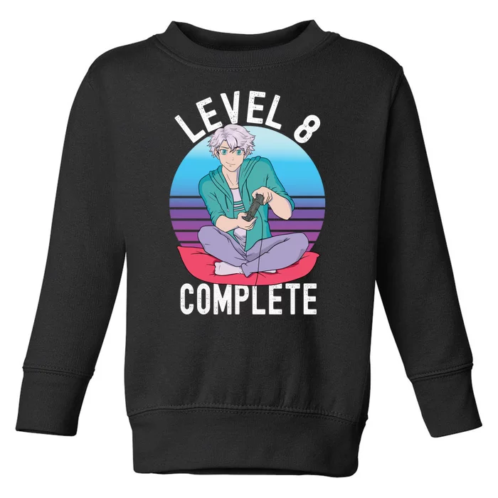 Level 8 Complete Gift For Men Boy Funny Gamer Toddler Sweatshirt