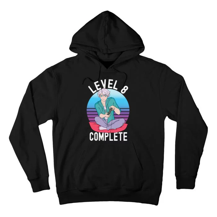 Level 8 Complete Gift For Men Boy Funny Gamer Tall Hoodie