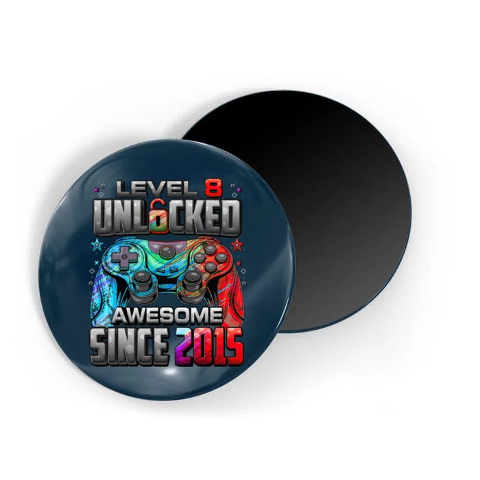 Level 8 Unlocked Awesome Since 2015 8th Birthday Gaming Magnet