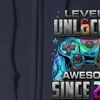 Level 8 Unlocked Awesome Since 2015 8th Birthday Gaming Full Zip Hoodie