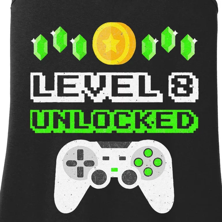 Level 8 Unlocked Funny 8 Year Old Gamer Birthday Ladies Essential Tank