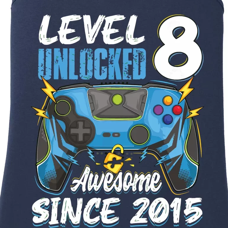 Level 8 Unlocked Awesome 2015 8th Birthday Video Games Ladies Essential Tank