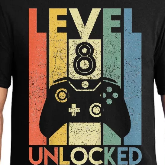 Level 8 Unlocked Funny Video Gamer 8th Birthday Gift Pajama Set