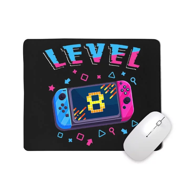 Level 8 Unlocked Gamer 8th Birthday Gift Video Game Lovers Mousepad