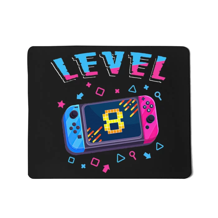 Level 8 Unlocked Gamer 8th Birthday Gift Video Game Lovers Mousepad