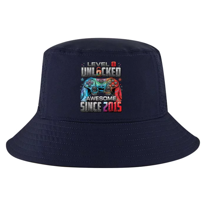 Level 8 Unlocked Awesome Since 2015 8th Birthday Gaming Cool Comfort Performance Bucket Hat