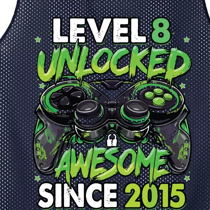 Level 8 Unlocked Awesome Since 2015 8th Birthday Gaming Mesh Reversible Basketball Jersey Tank