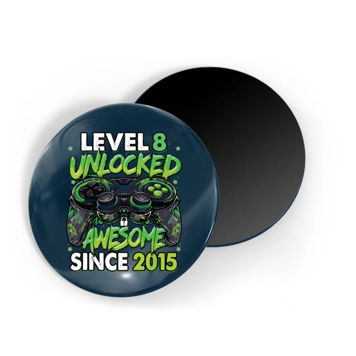 Level 8 Unlocked Awesome Since 2015 8th Birthday Gaming Magnet