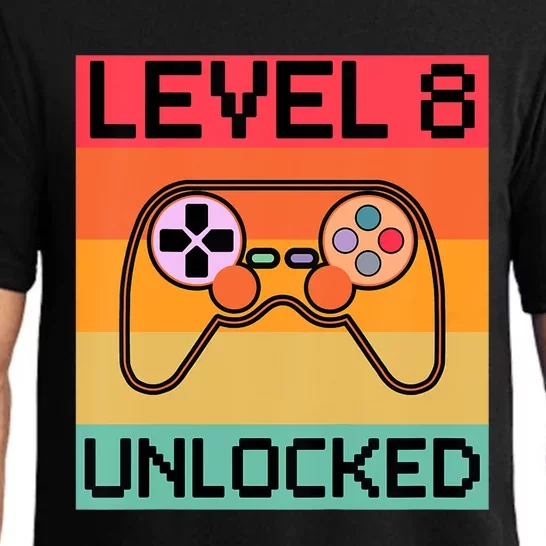 Level 8 Unlocked Video Gamer 8th Birthday Gaming Gift Pajama Set