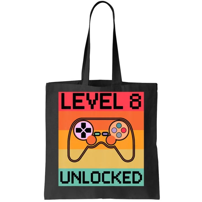 Level 8 Unlocked Video Gamer 8th Birthday Gaming Gift Tote Bag