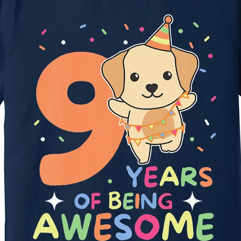 Labrador 9th Birthday For Children Nine Years Old Premium T-Shirt