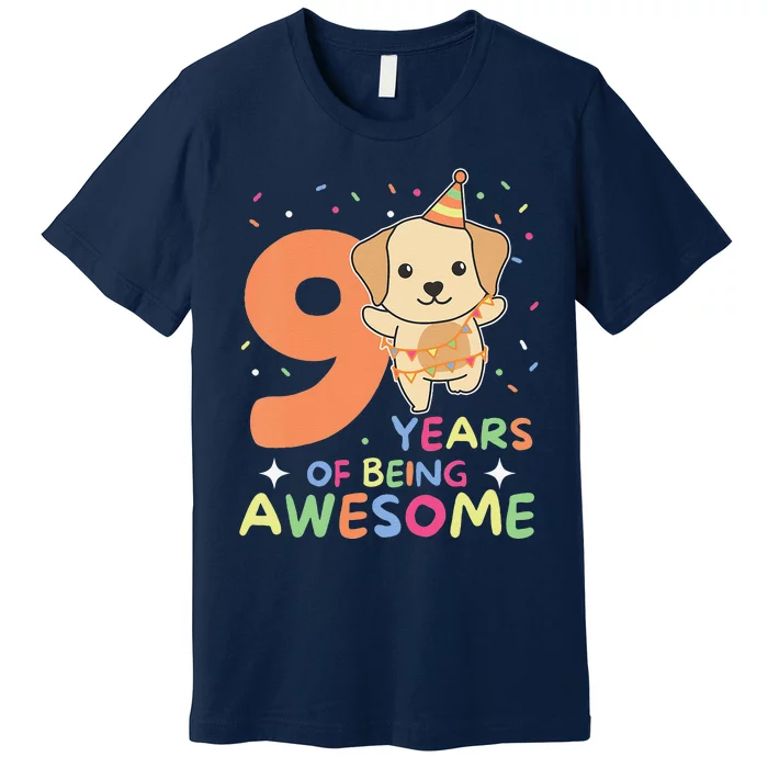 Labrador 9th Birthday For Children Nine Years Old Premium T-Shirt