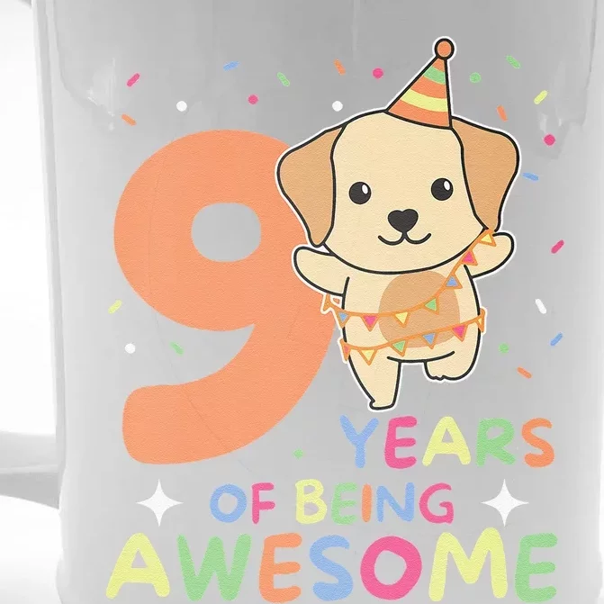 Labrador 9th Birthday For Children Nine Years Old Front & Back Beer Stein