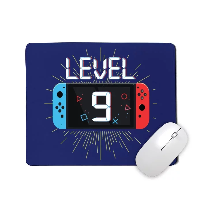 Level 9 Birthday Boy 9 Year Old Video Games Gaming Gift Mousepad