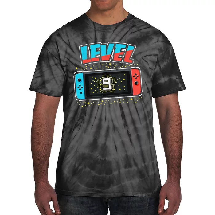 Level 9 Birthday 9 Years Old Video Games Gift Tie-Dye T-Shirt