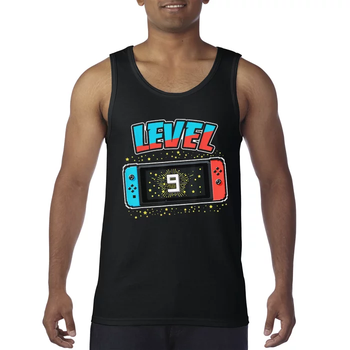 Level 9 Birthday 9 Years Old Video Games Gift Tank Top