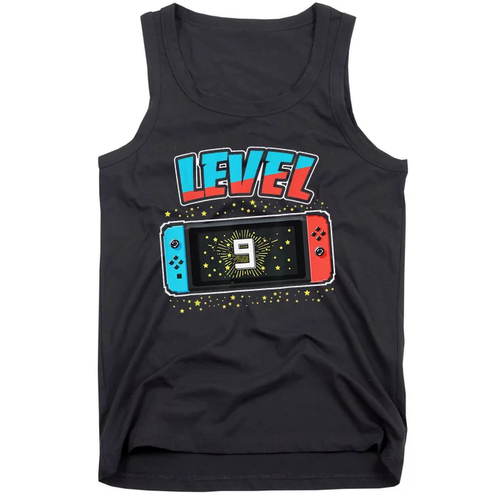 Level 9 Birthday 9 Years Old Video Games Gift Tank Top